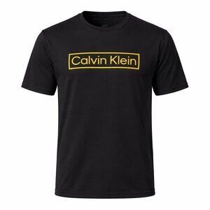 Calvin Klein Mens Light Weight Quick Dry Short Sleeve, BLACK, Size XL